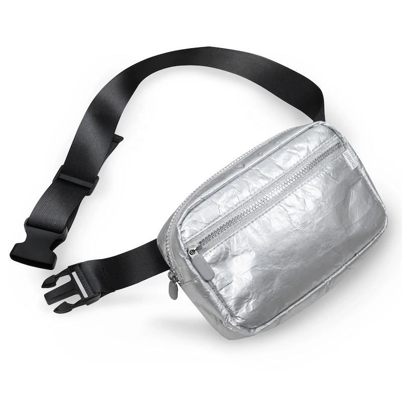 Tyvek Fanny Pack with Adjustable Strap – Stylish Waist Bag for Men & Women | Perfect for Running, Hiking & Workouts in Silver