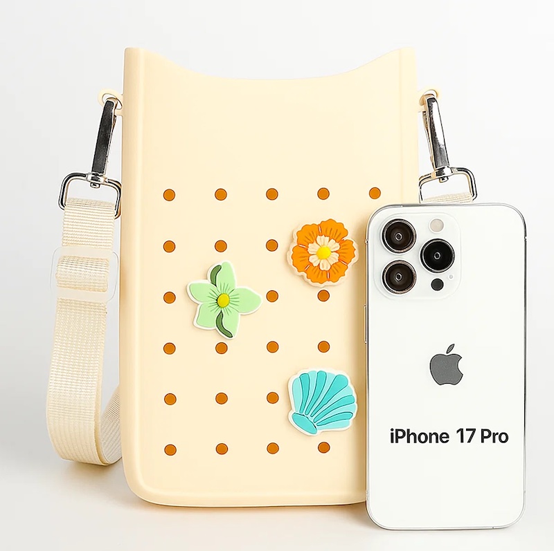 Girls' Candy-Pattern Silicone Shoulder Bag for Iphone 17 , Pro, Pro Max – Waterproof, Portable Crossbody for All Seasons